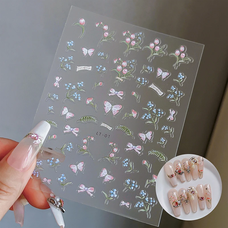 Самоклеящийся мини-бант для дизайна ногтей