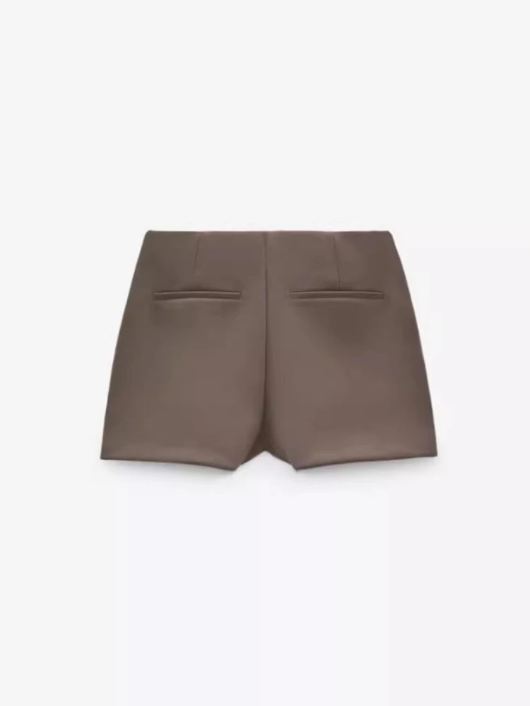 ZBZA Женская Асимметричная Мини-юбка С Высокой Талией На Молнии Свободная Посадка