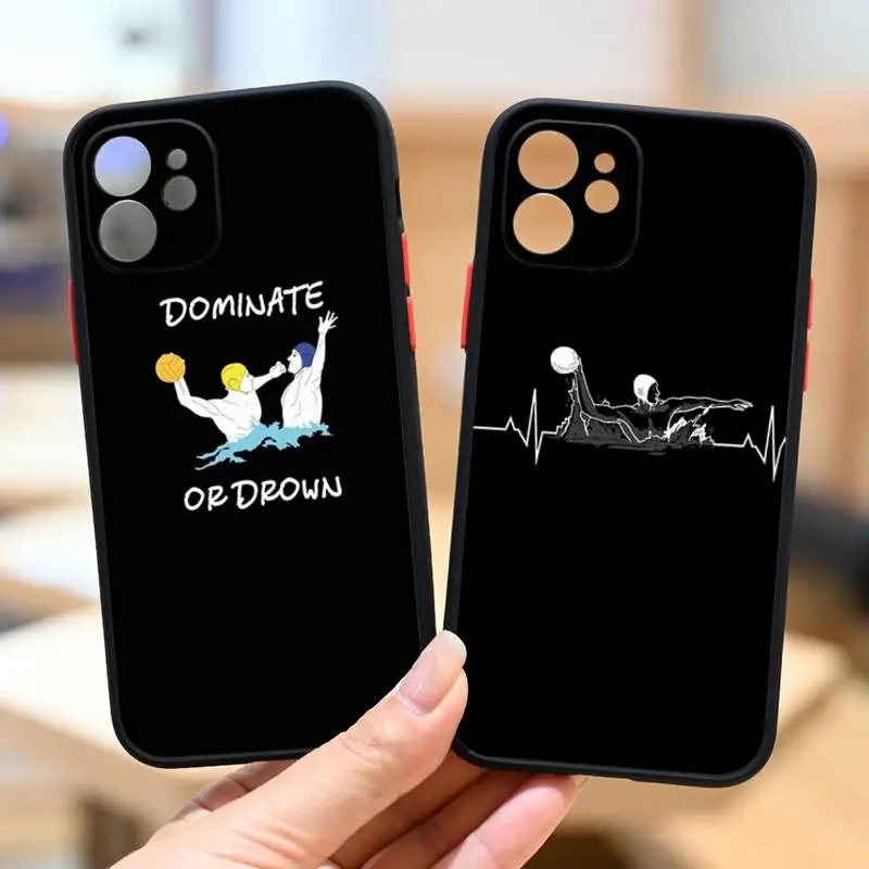 

Water Polo Sports Phone Case For iPhone13 12 Mini 11 Pro XS Max X XR 7 8 Plus Translucent Matte Cover