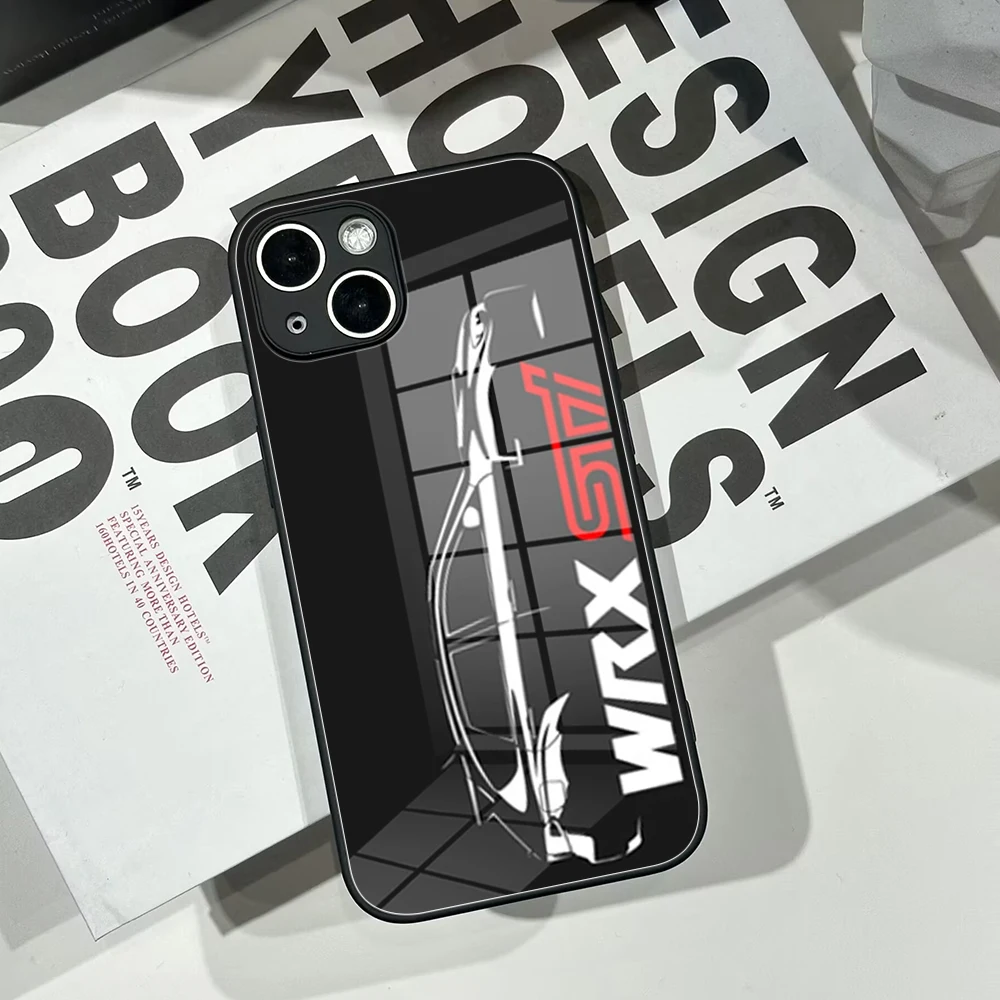 

Best Glass Phone Case FOR IPhone 13 11 12 Pro 8 7 Plus X 14 Pro MAX SE XR XS MAX Limited Edition Vehicle Sti Logo Phone Covers