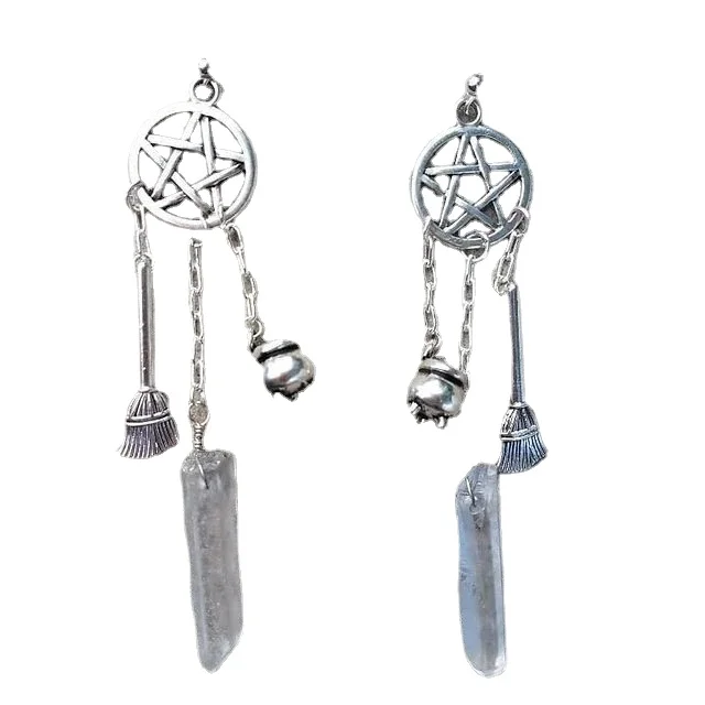 Серьги Прозрачный кварц