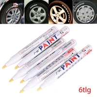 6pcs car repair tools white paint pen marker waterproof permanent fit for car tire lettering rubber letter wash maintenance