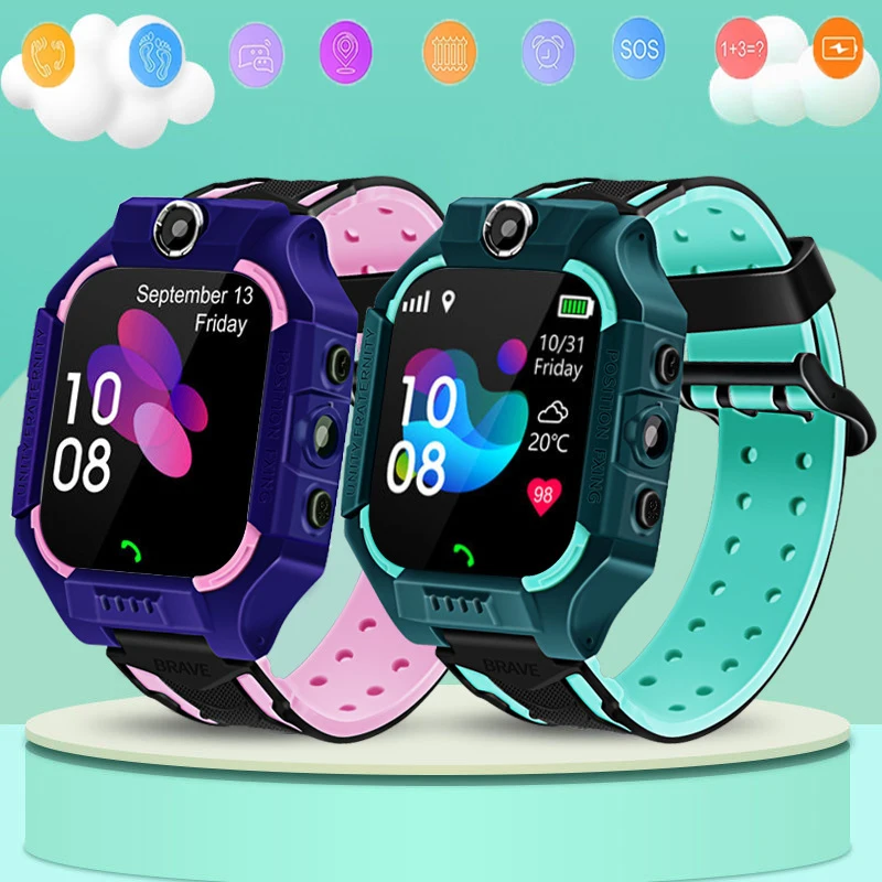 

Kids Smart Watch 2G Sim Card LBS Tracker SOS Camera Children Mobile Phone Voice Chat Smartwatches Flashlight Waterproof Watch