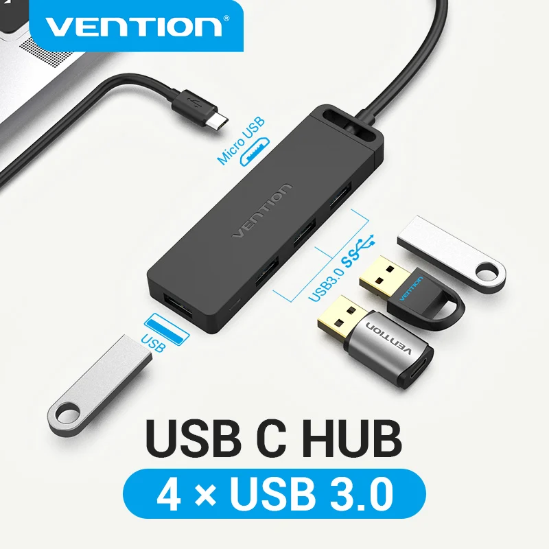 Vention USB C HUB 4 Ports USB Type C to USB 3.0 Multi HUB Splitter for Xiaomi MacBook Pro Air Computer Accessories Type C HUB