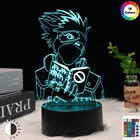 3D светодиодный ночник Uchiha, фигурка Какаси Хатаке, светильник льник для детской спальни, Декор, Сенсорная лампа, аниме, детский подарок на Рождество