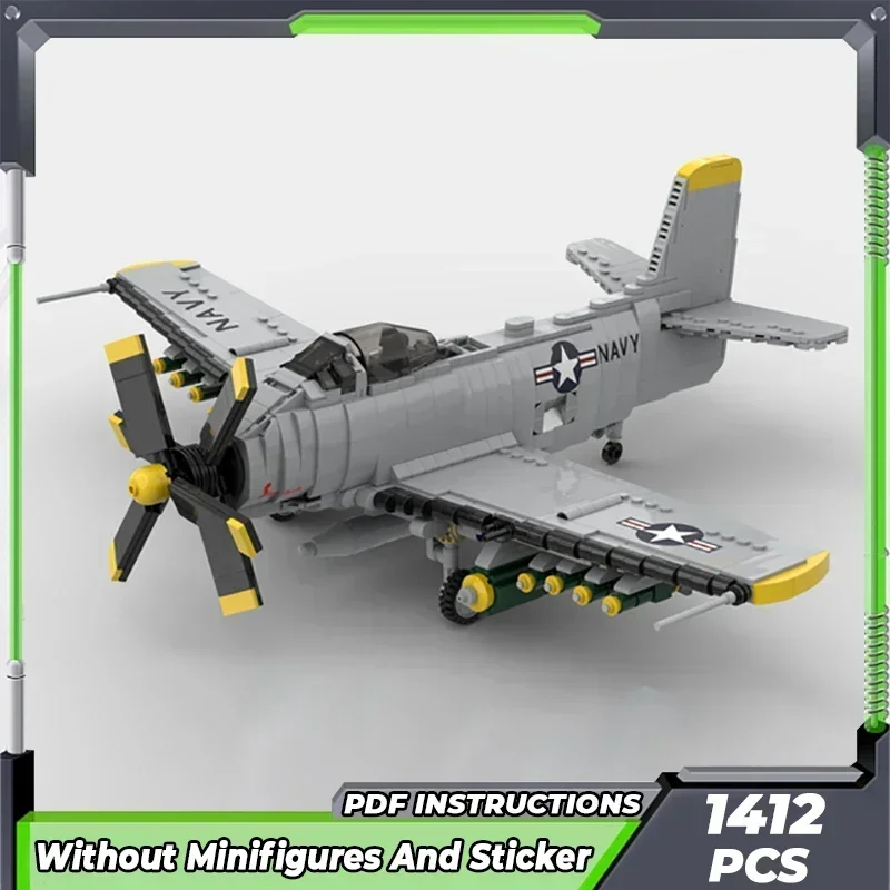 Moc строительные кирпичи военная модель 1:35 A2D Skyshark Bomber Technology модульные блоки