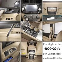 car interior center control panel door decoration sticker soft carbon fiber car styling for toyota highlander 09 13 accessories