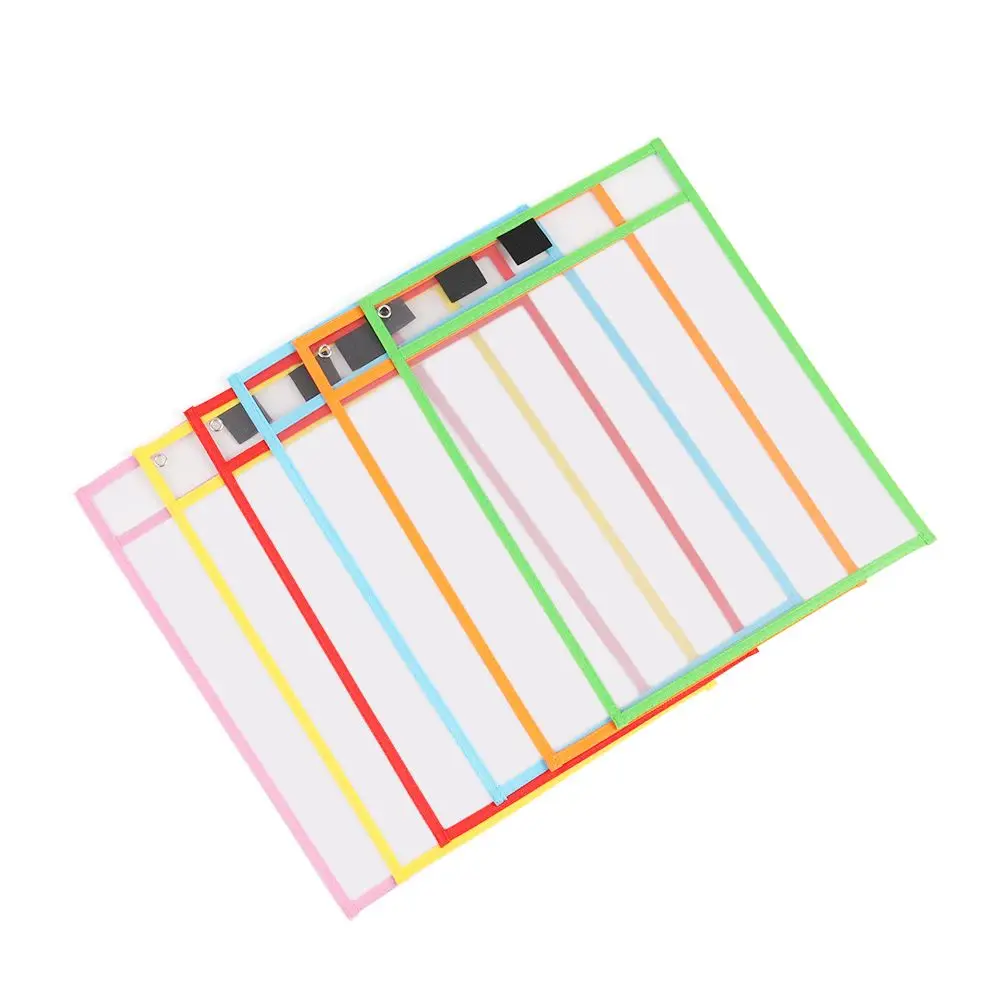 1Pc Durable Dry Erasable Pockets Transparent Write And Wipe Drawing Board Dry Brush Bag For Teaching Kids Pastels