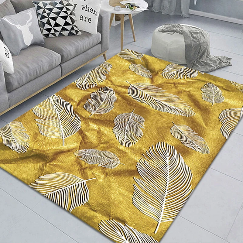 200X300CM Modern Gold Diamond Velvet Rectangular Full Shop Living Room Coffee Table Sofa Carpet Bedroom Bedside Mats Custom