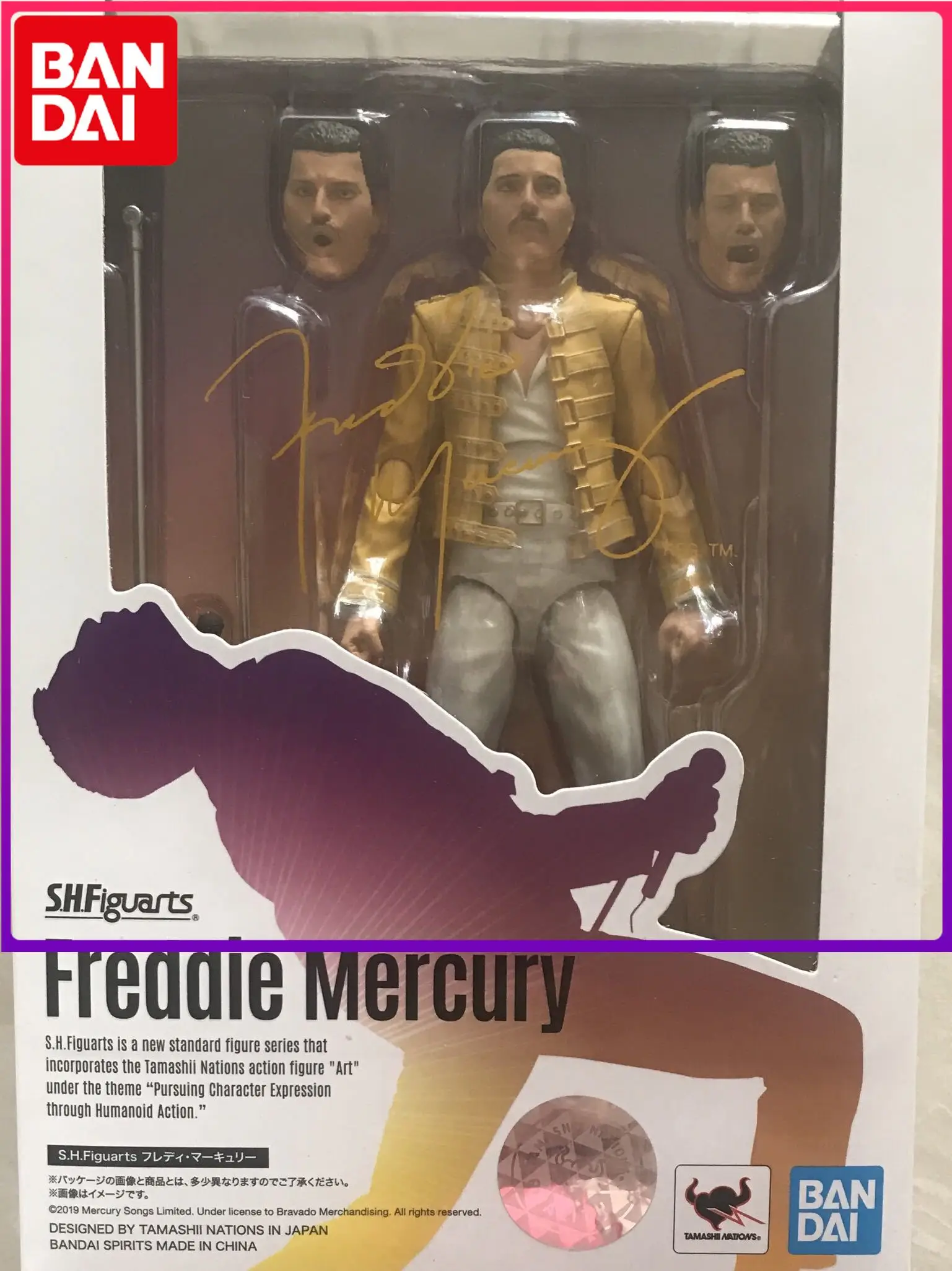 

SHF Bandai Queen Freddie Mercury England Rock band PVC Action Figure Juguetes Figuras Anime Model Doll Kids Toys Gift