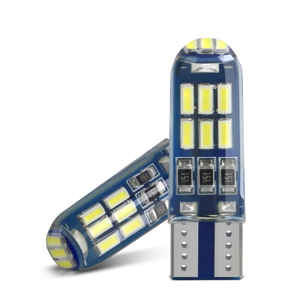 10 шт., автомобильные светодиодсветодиодный лампы W5W T10 4014 15SMD с силикагелем, 12 В 10 шт., автомобильные светодиодсветодиодный лампы W5W T10 4014 15SMD с силикагелем, 12 В