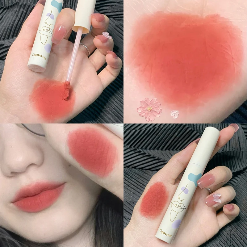 

6 Colors Waterproof Liquid Lipsticks Non-stick Cup Velvet Matte Lip Gloss Tint Long Lasting Makeup Lip Glaze Mud Beauty Cosmetic