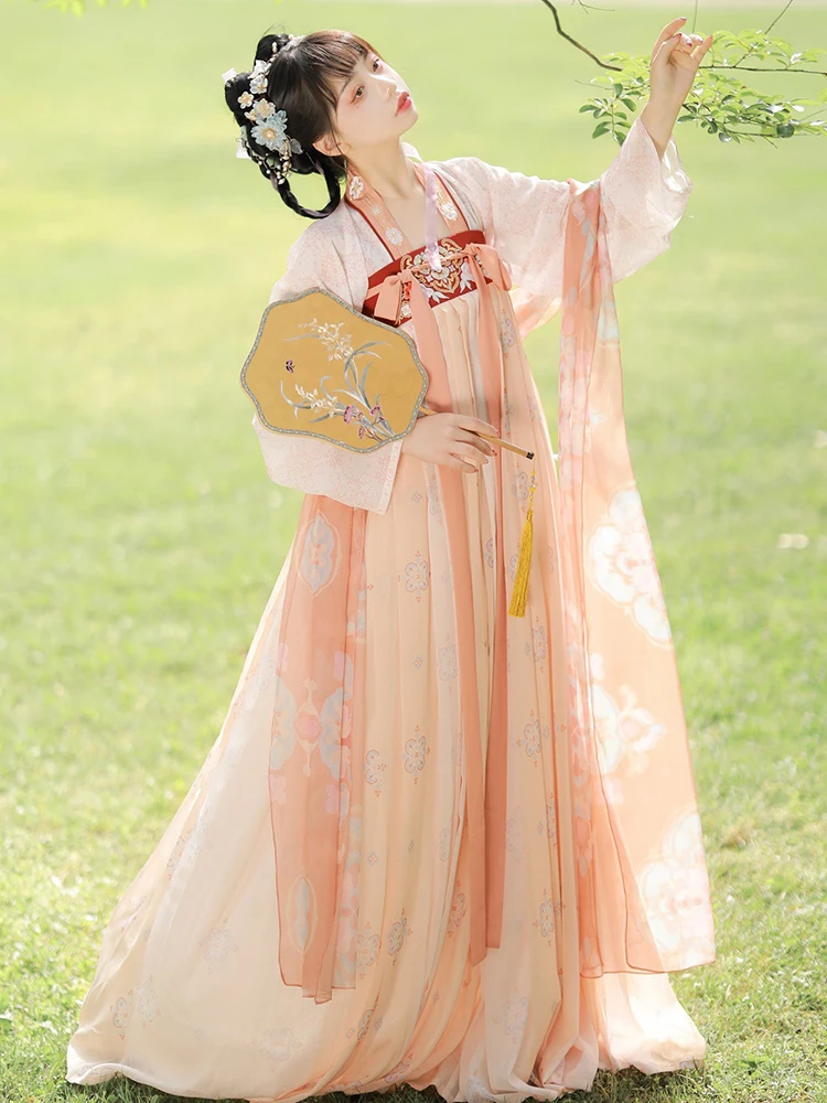 Elegant Tang Style Chest-length Shirt Skirt Daily Large Skirt Swing Ancient Costume Full Spring and Autumn Original Hanfu