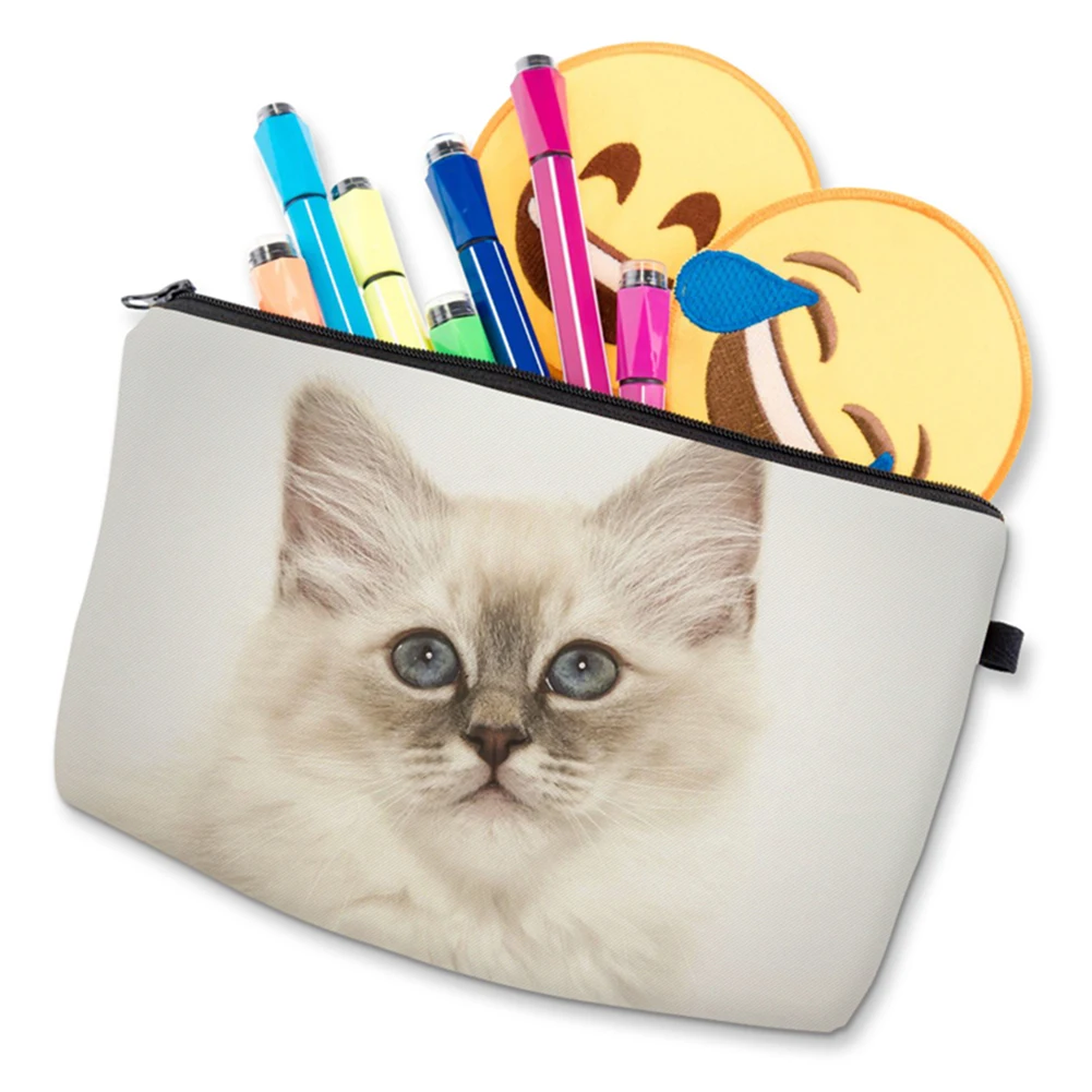

Printed Animal Clutch DIY Make Up Bags Cute Cat Polyester Makeup Handbag Bags for Daughter Wife Birthday Present