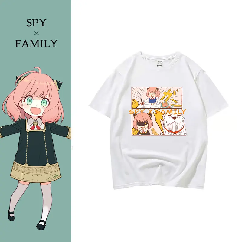 Anime SPY X Family T-shirt SPY X FAMILY Anime Around Short-Sleeved Cotton Tee Anya Forger T-shirt Top Couple Clothes