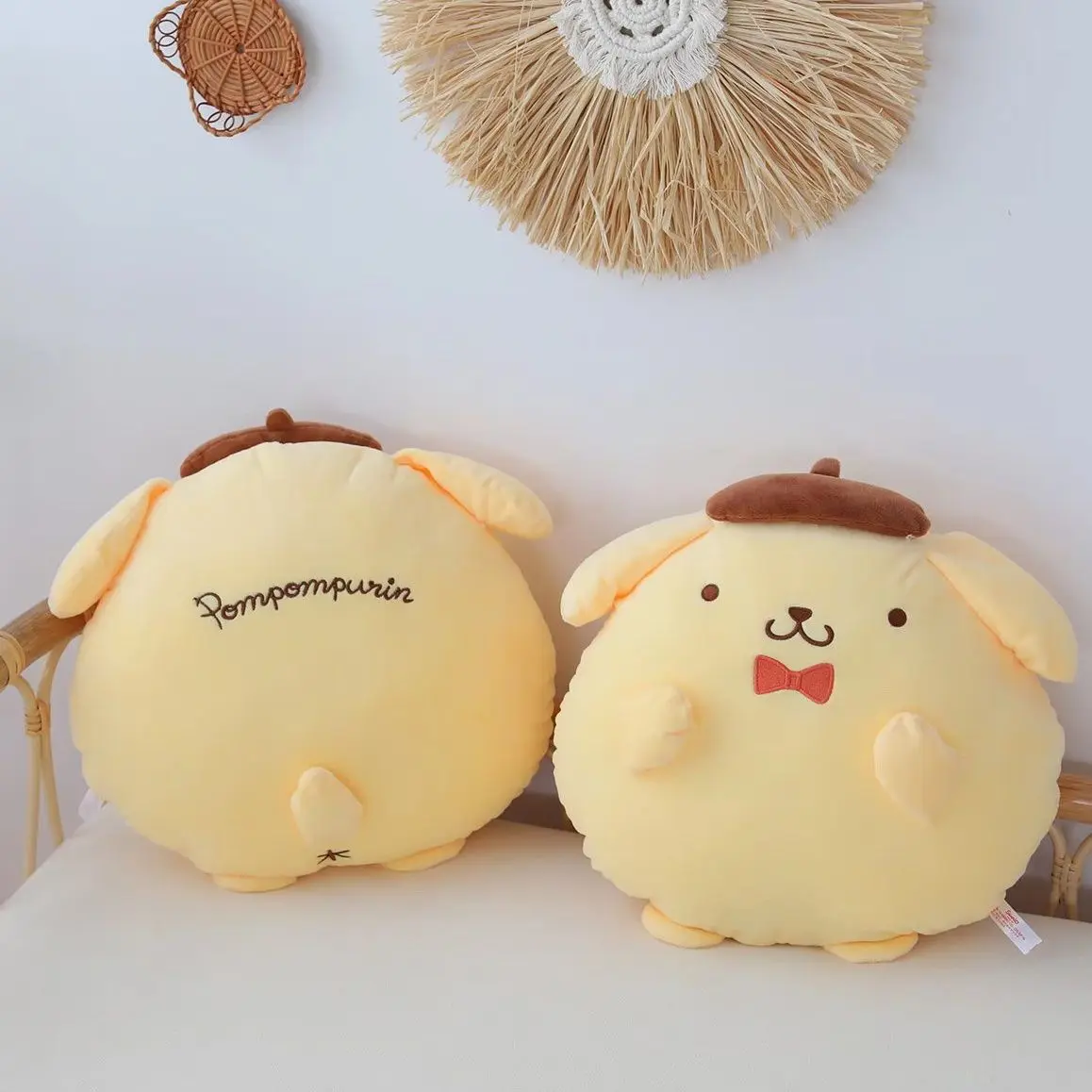 

Подушка Sanrio Pom Purin, милая плюшевая подушка, одеяло, двойного назначения, искусственная кожа для дома и офиса, около 40 см