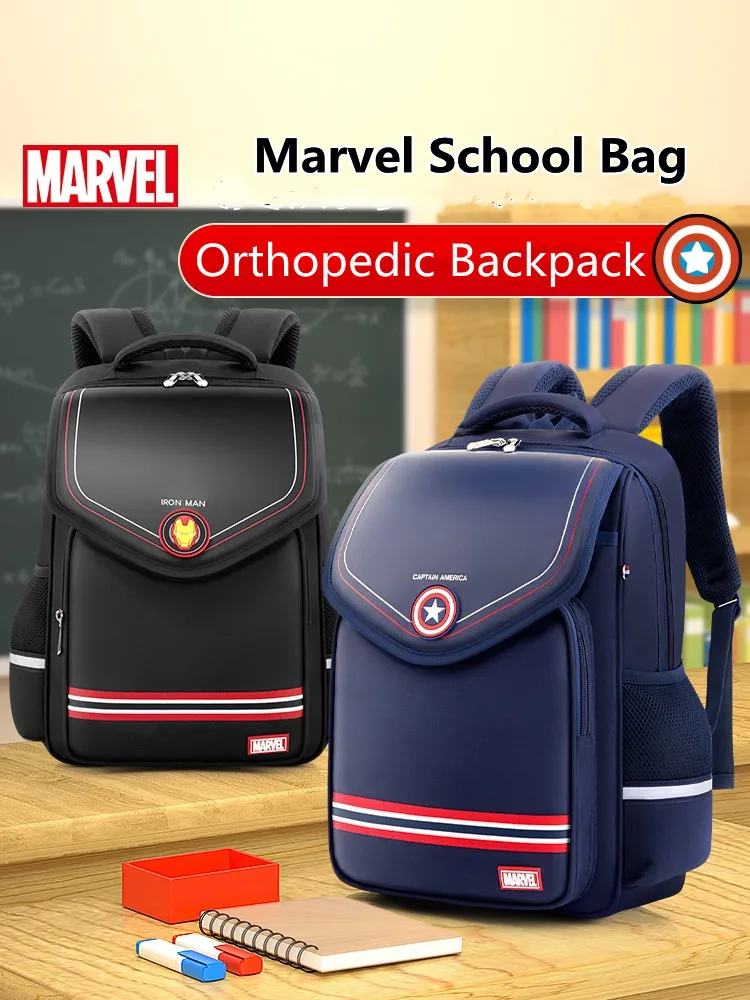 Disney Leisure School Bags For Boys Primary Student Shoulder Orthopedic Backpack Grade 3-6 Iron Spider Man Kids Gifts Mochilas