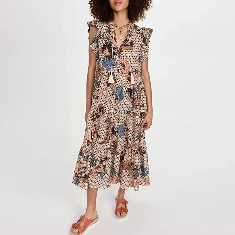 

Женское платье без рукавов с принтом в стиле ретро, на шнуровке