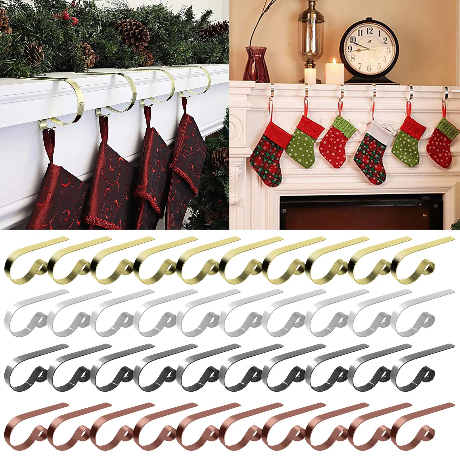 

10 шт., новогодние крючки для хранения камина, под кровать