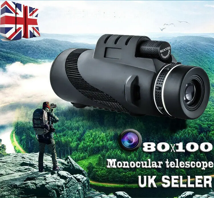 

80x100 Full HD Monocular Telescope Phone Camera Zoom Starscope Birds Watching