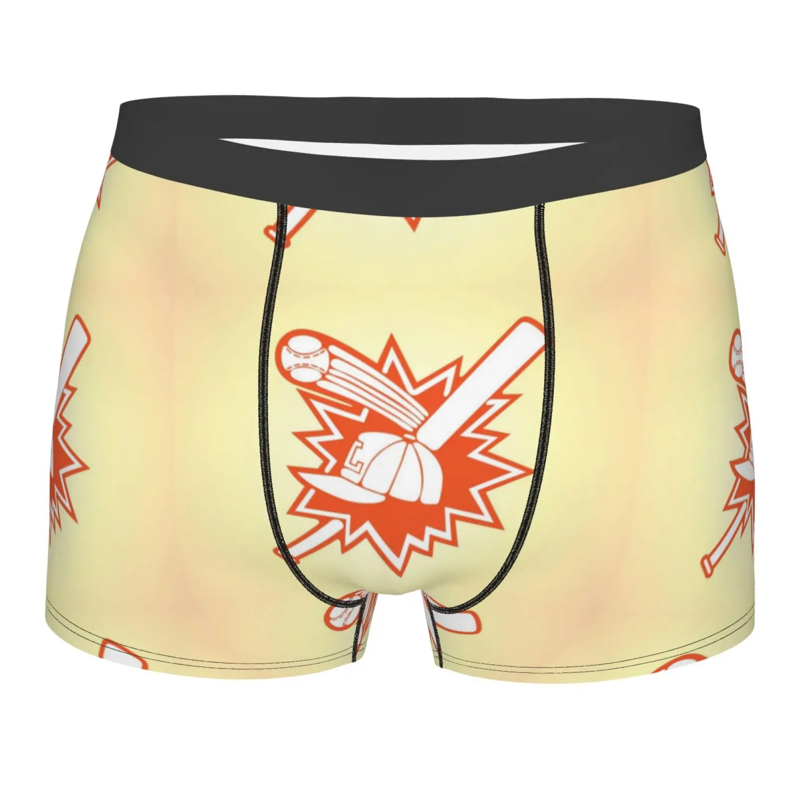 

Бейсбольное оранжевое мужское нижнее белье с логотипом, соблазнительные мужские трусы, двухстороннее мягкое дышащее Мужское нижнее белье с принтом из полиэстера машинной стирки