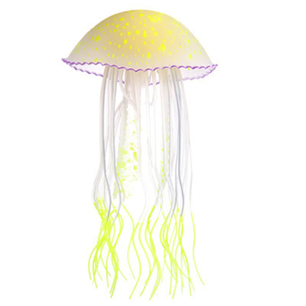 

Aquarium Tank Artificial Ornament Glowing Decor Decoration Silicone Jellyfishes Ocean The Simulation Sea Decorations Fake