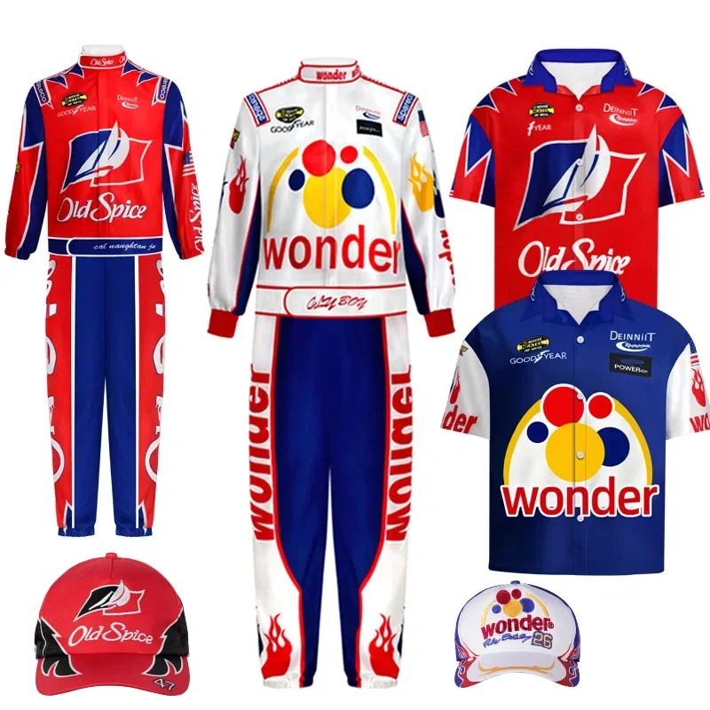 Рубашка с короткими рукавами Ricky Bobby шляпа гоночный костюм для верховой езды из
