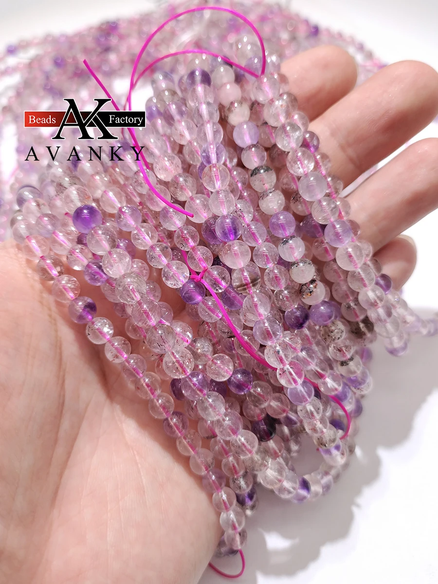 

3A Natural Super Seven Crystal Three Laps Necklace For Women Girl Birthday Gift Fresh Bracelets Fashion Jewelry 5 6mm