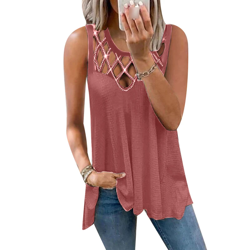 

Женская майка без рукавов, с круглым вырезом