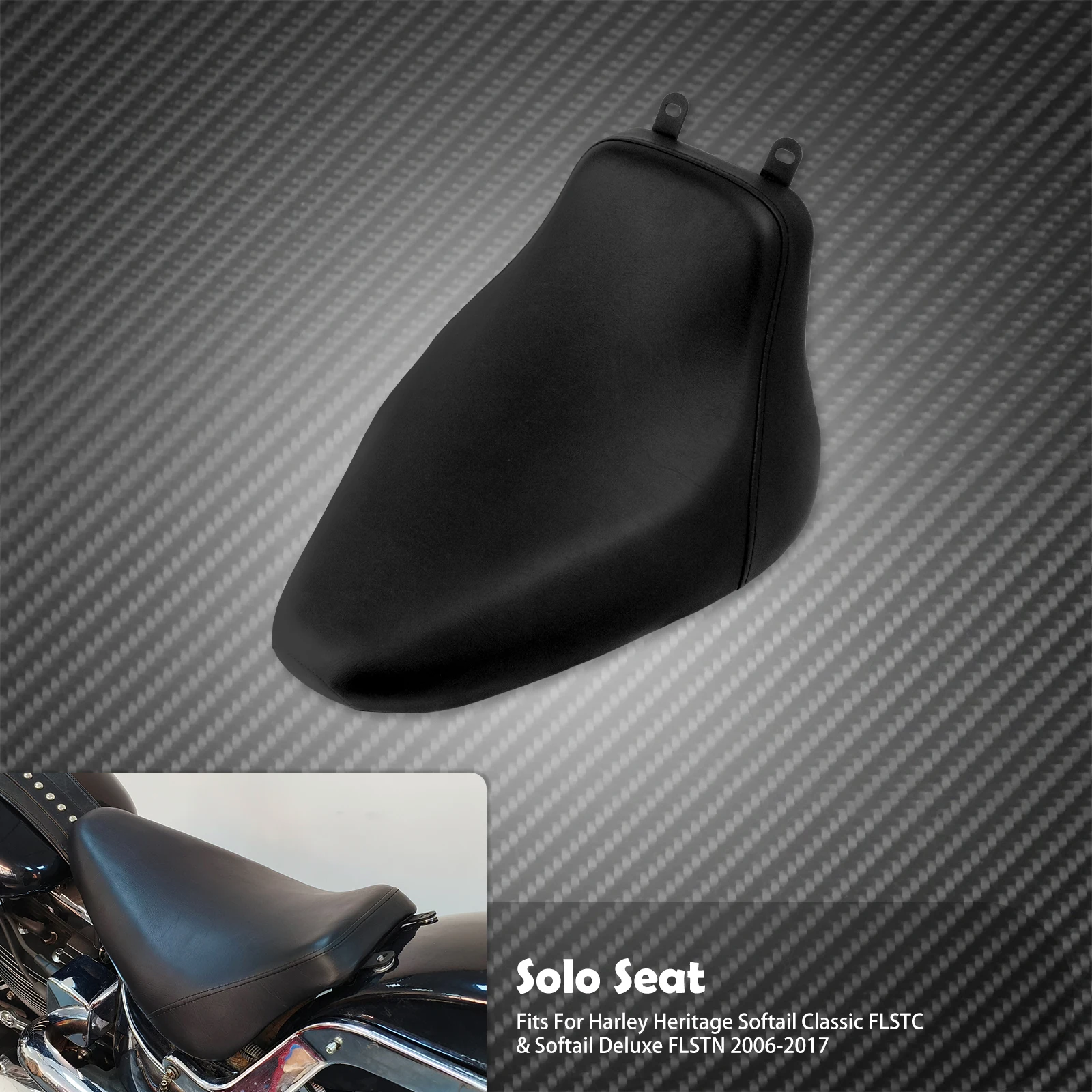 

Мотоциклетное переднее сиденье водителя Solo с ромбовидной низкопрофильной подушкой для Harley Heritage Softail Classic Deluxe FLSTN 06-17