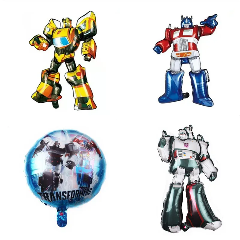 

50pcs Transform Foil Balloons Black Red Yellow Bee Ballons Car Party Happy Birthday Catoon Decoration Boy Kids Cars Robot Toys