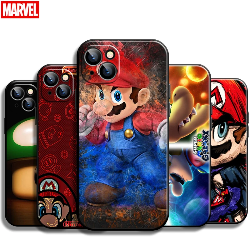 

Cartoon Super Mario Bros For Apple iPhone 13 12 11 Pro Mini X XR XS Max SE 5 6 6S 7 8 Plus Phone Case Liquid Silicon Back Coque