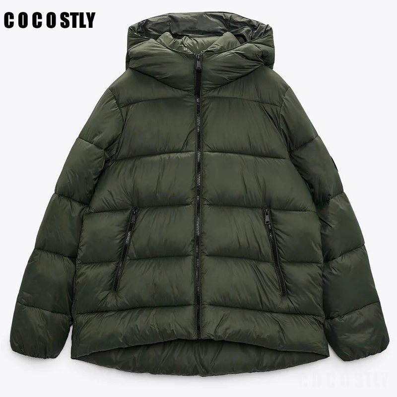 

2022 Winter New Cotton Clothes Women's Hooded Parkas Casual Loose Bread Clothes Female Y2K Thickened Padded Jacket Cotton Coat