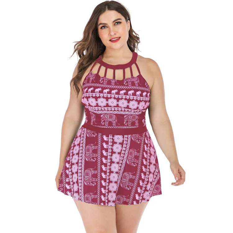 Раздельный купальник с юбкой в виде слона