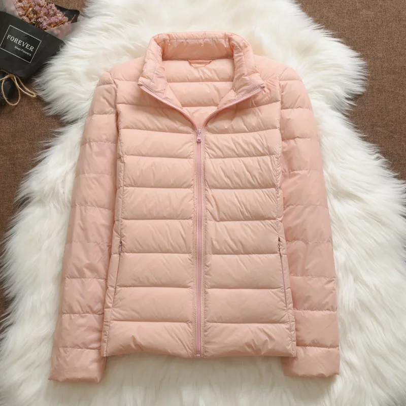 Women Ultralight Thin Down Jacket White Duck Down Hooded Jackets Long Sleeve Warm Coat Parka Female Portable Outwear