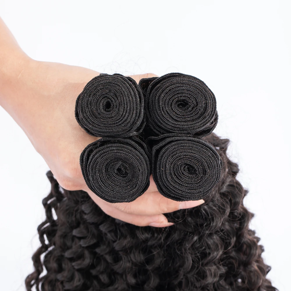10A Peruvian Kinky Curly Bundles Human Hair Extension Hair Weave Bundles Curly Human Hair Bundles Virgin Hair No Tangle No Shed