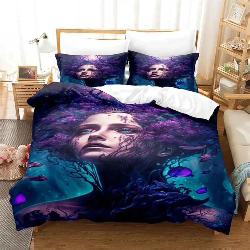 3D Printed Mother earth blacklight Bedding Sets exquisite bed supplies set duvet cover comforter luxury birthday gift ﻿