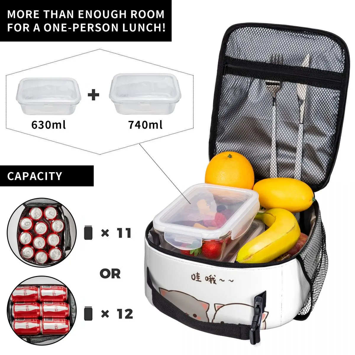 Изготовленная на заказ изолированная сумка для обеда из персика и Гомы женщин