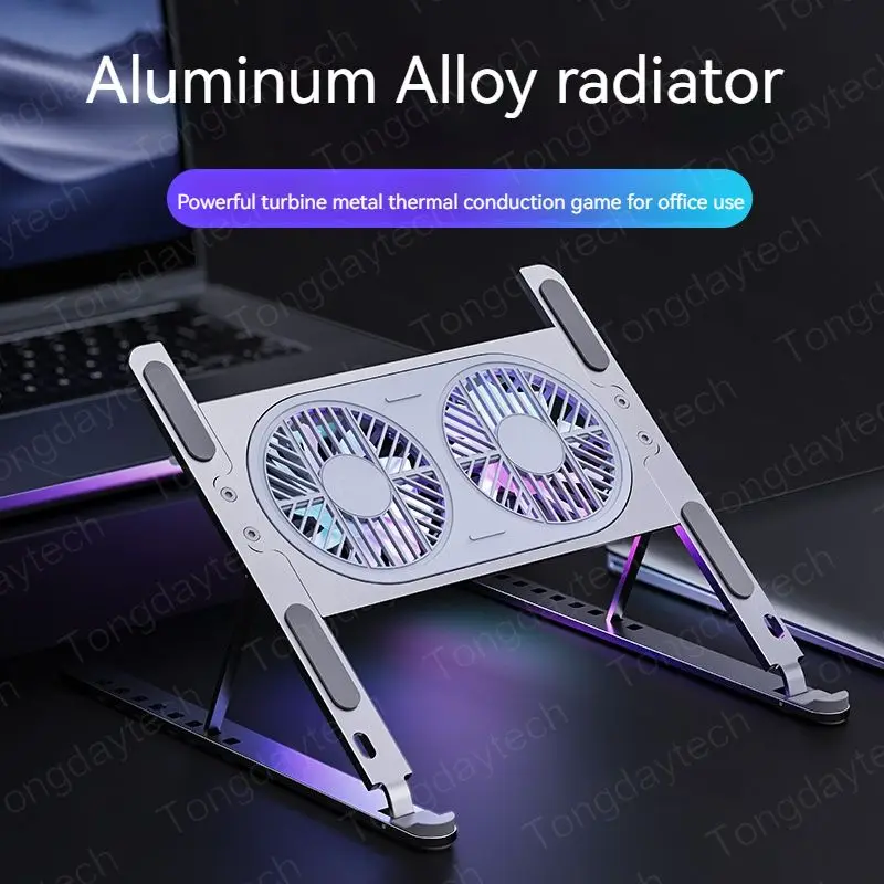 New Aluminum Adjustable Laptop Stand For Macbook Computer iPad Tablet Support Notebook Stand Cooling Fan Pad Laptop Holder Base