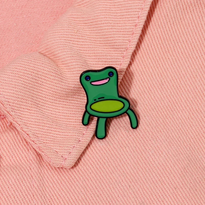 

Frog Chair Enamel Pins Custom Cute Cartoon Froggy Brooches Lapel Badges Funny Anime Animal Jewelry Gift for Kids Friends
