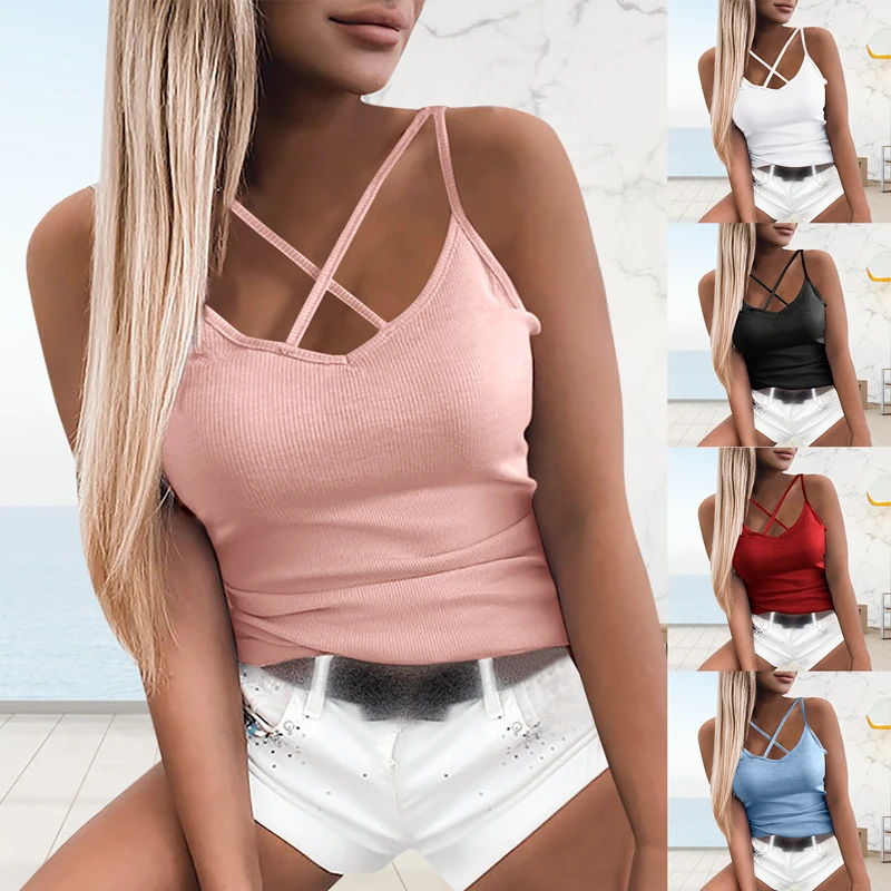 

Camis Top Women Summer Clothing 2022 Cyber Y2k Sexy Body Basic Tops Fashion Slim Fit Ladies Casual Streetwear Dropshipping S-XL