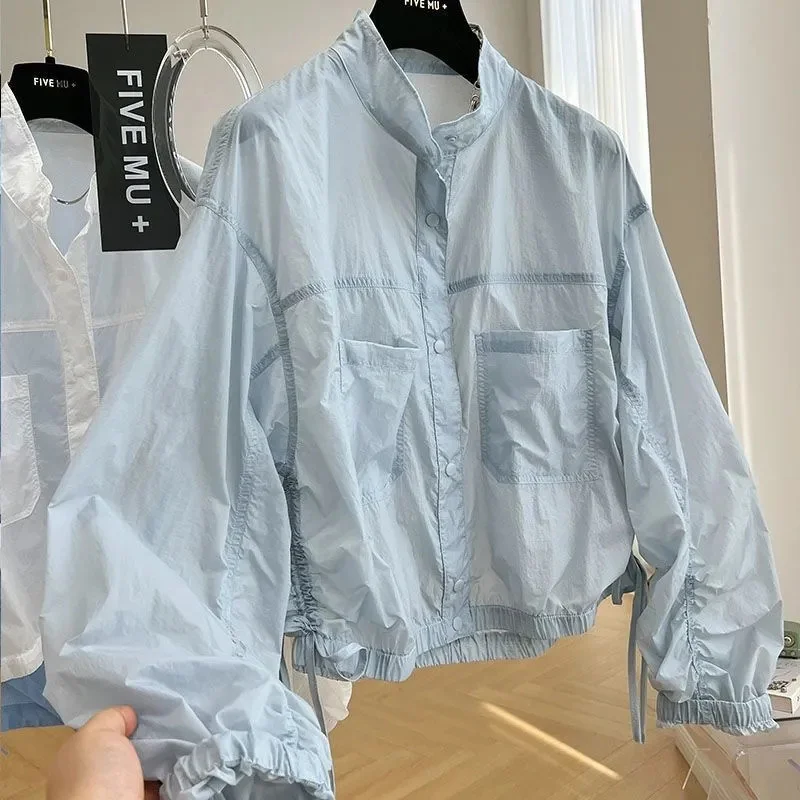 

Korean Casual Sun Protection Clothing Women's UV Protection Loose fitting Sun Protection Trench Coat Summer Clothes Female