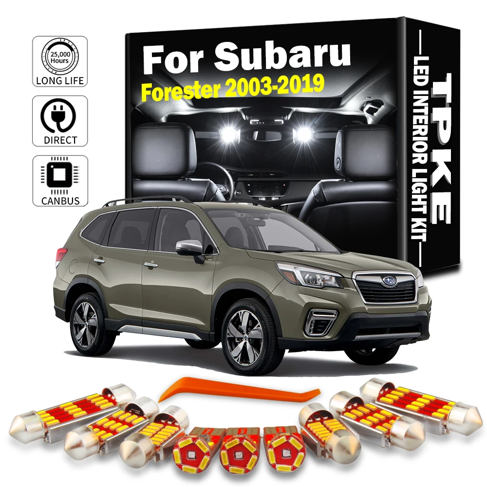 

TPKE для Subaru Forester 2003-2017 2018 2019 Canbus без ошибок, светодиодный внутренний комплект для чтения карты, купольсветильник, Автомобильный светодиодный ...