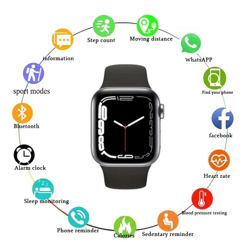 

I7 Pro Max Smart Watch Phone Custom Watch New Blood Pressure Detection Sports Waterproof Men's Ladies Smart Watch for IOS
