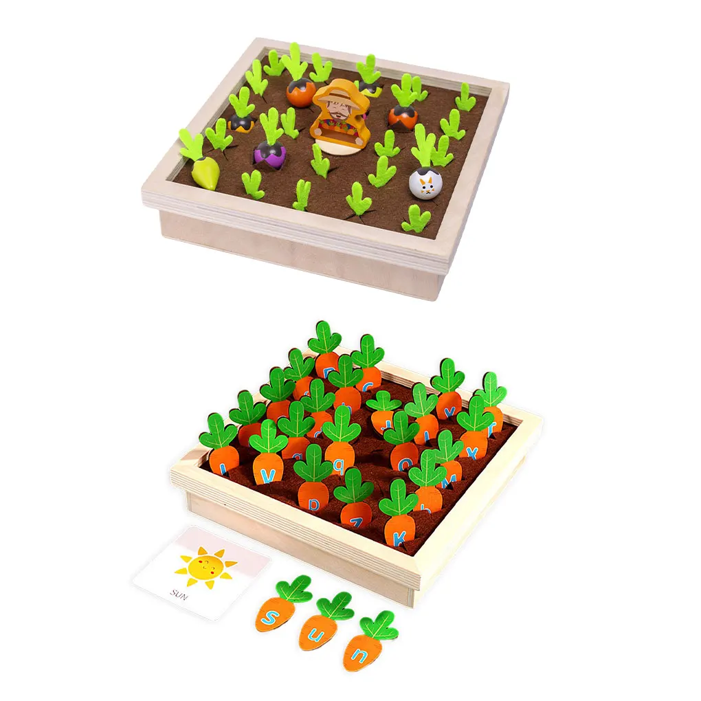 

Children Radish Manor Table Game Memory Chess Observing Cultivation Vegetable Color Wood Board Puzzles Early Education Toys