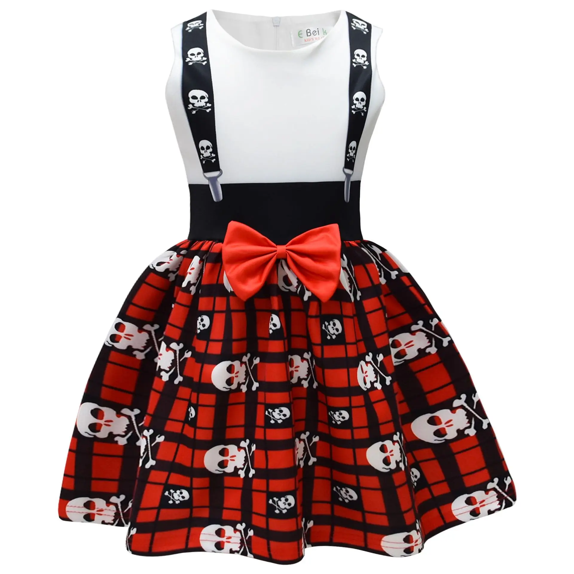 Женское платье без рукавов с принтом черепа