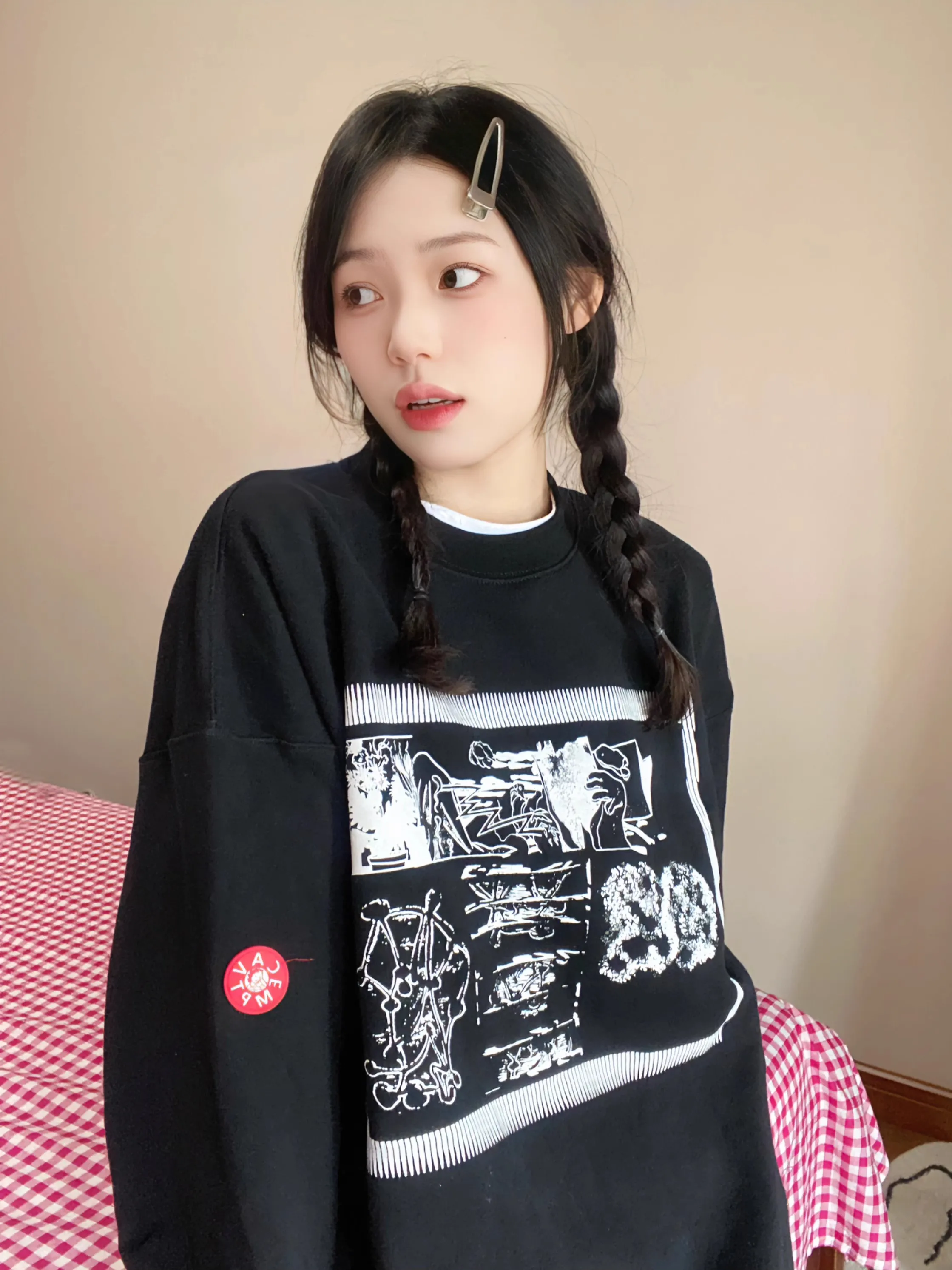 2024 CAVEMPT C.E pure cotton round neck outer sweatshirt autumn/winter couples students pullover WY1030