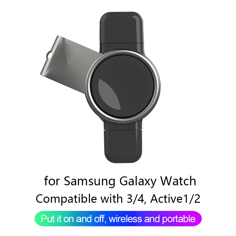 

Беспроводное зарядное устройство 2 в 1 для Samsung Galaxy Watch 3/4 Active 1/2, магнитное зарядное устройство для умных часов, USB Type-C порт, зарядная док-станц...