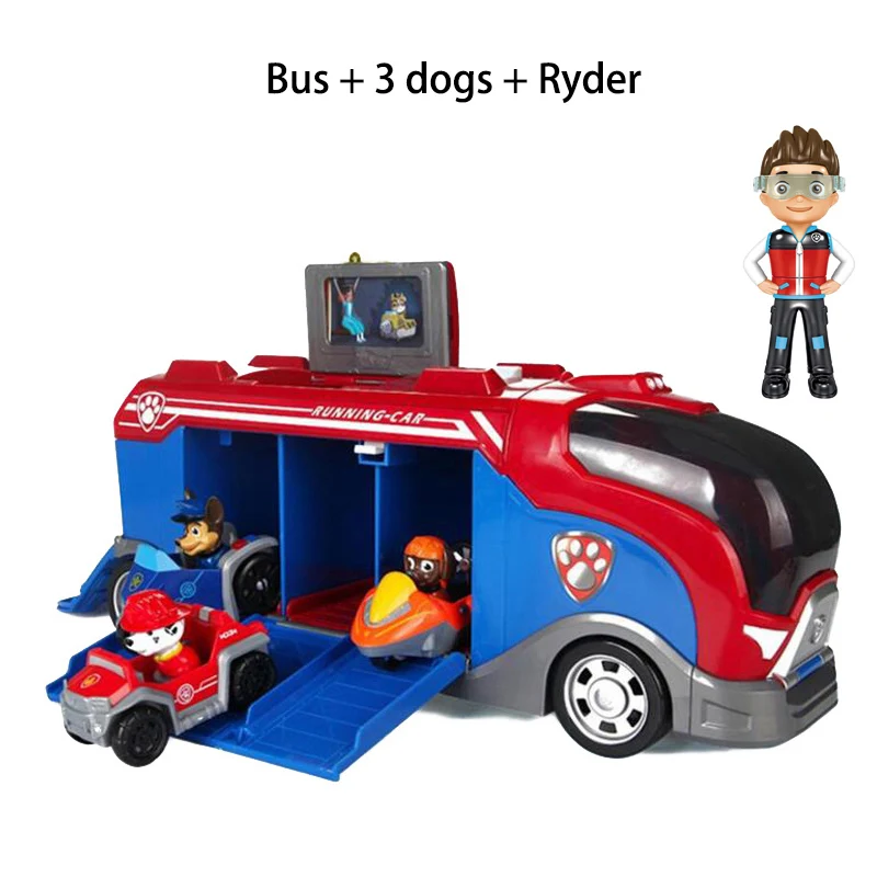 

Paw Patrol Birthday Gift Rescue Bus Toys for Boys YachtWatchtower Unit Rescue Captain Ryder Kids Pow Chase Figure Cartoon