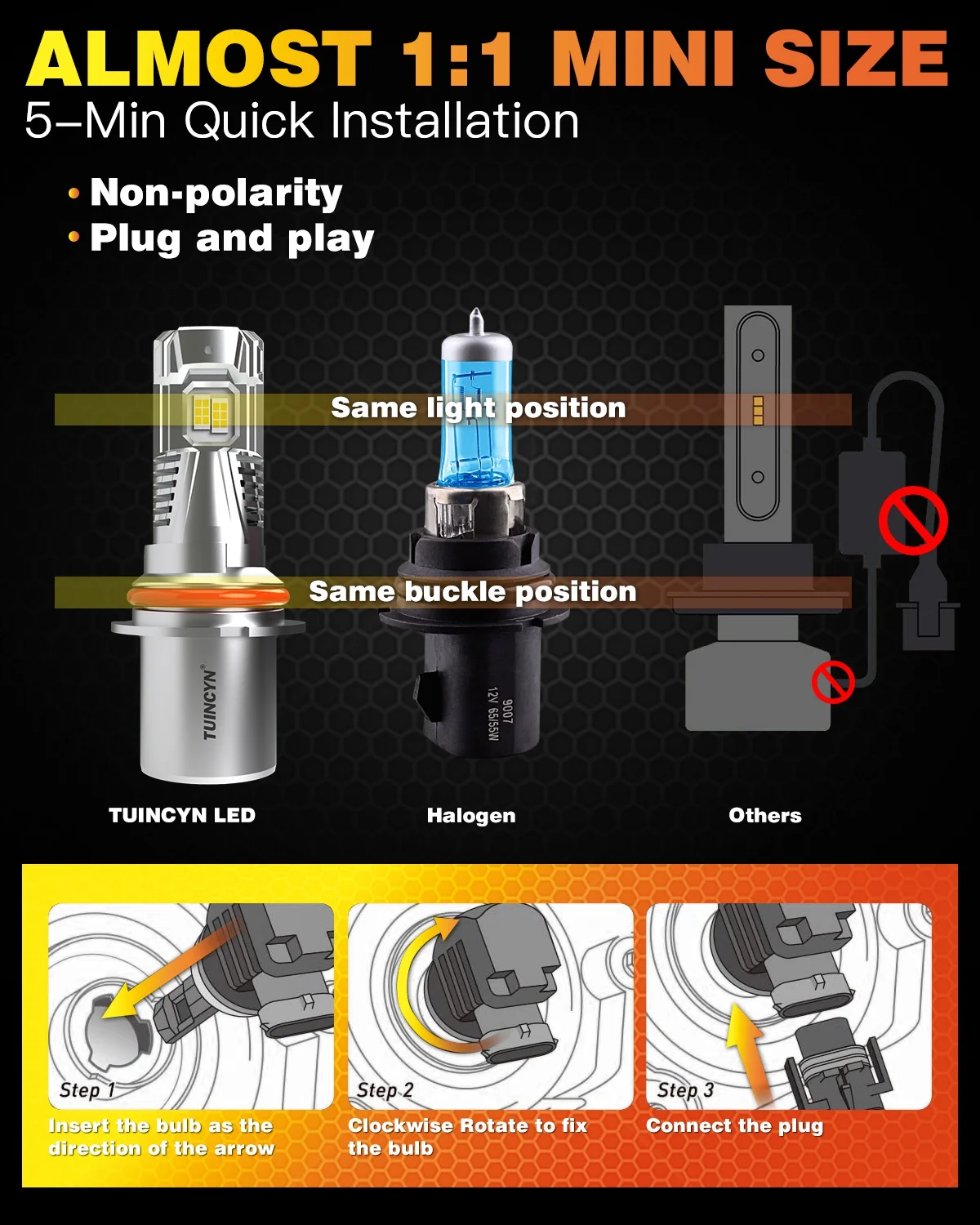 2 шт. автомобильные фары дальнего и ближнего света 9007 лм